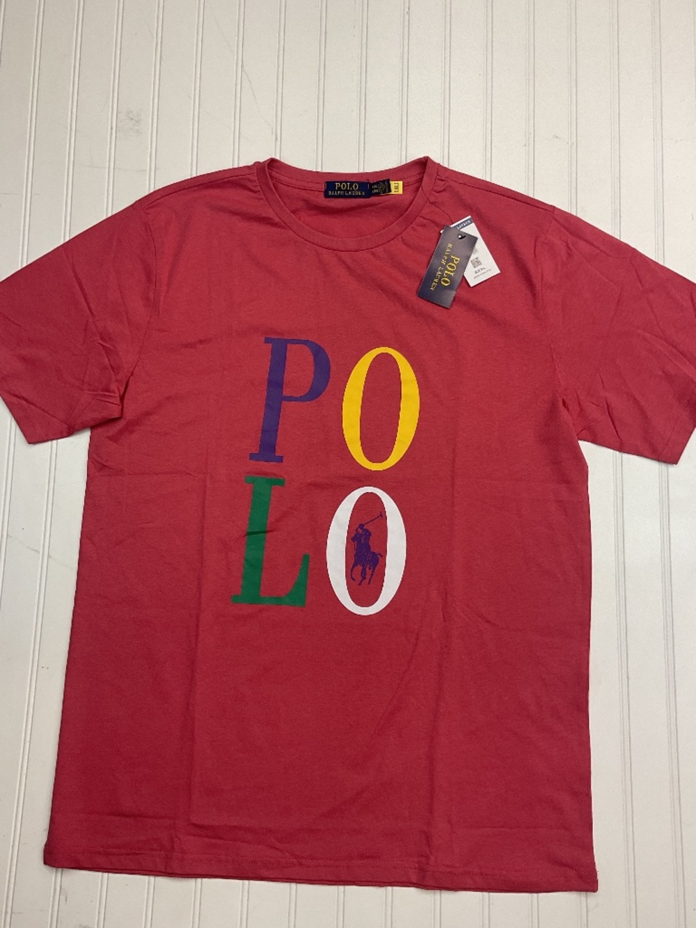NWT Polo Ralph Lauren Men's Red Multi-Color Big Graphic Logo T-Shirt XXL
